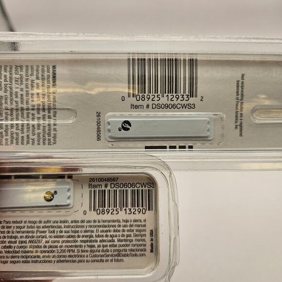 DIABLO DS0606CWS3 CARBIDE 6" + DS0906CWS3 CARBIDE 9" RECIPROCATING SAW BLADE NIB - Picture 5 of 5